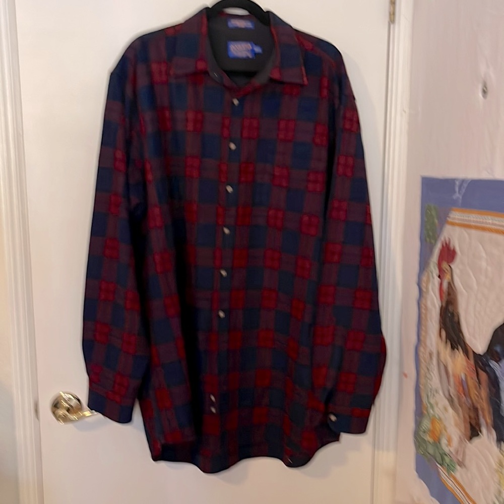 Mens Pendleton wool long sleeve shirt-authentic macdevitt tartan plaid XL Long
